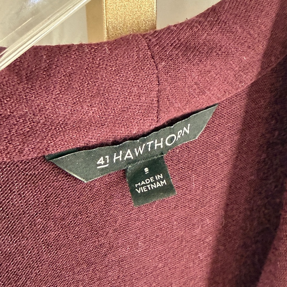 41 Hawthorn Benni Wrap Front Ruche Knit Tank Top Shirt - Wine Burgundy - Small - Picture 8 of 13